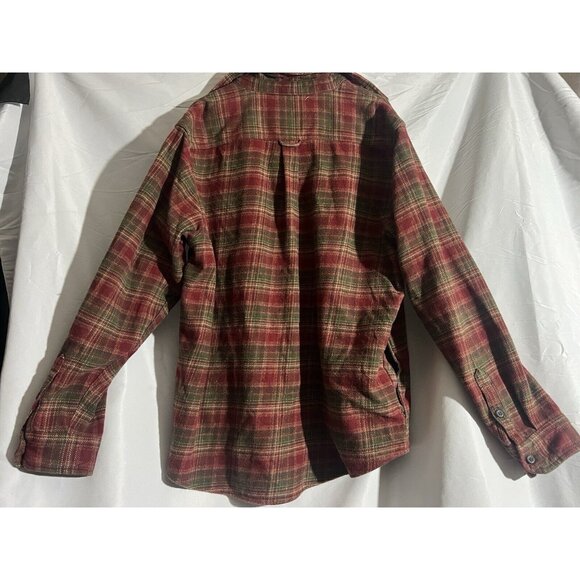 ORVIS Mens Red/Olive Green Shirt Jacket Side Pockets Heavy Cotton Flannel XXL - Picture 11 of 11